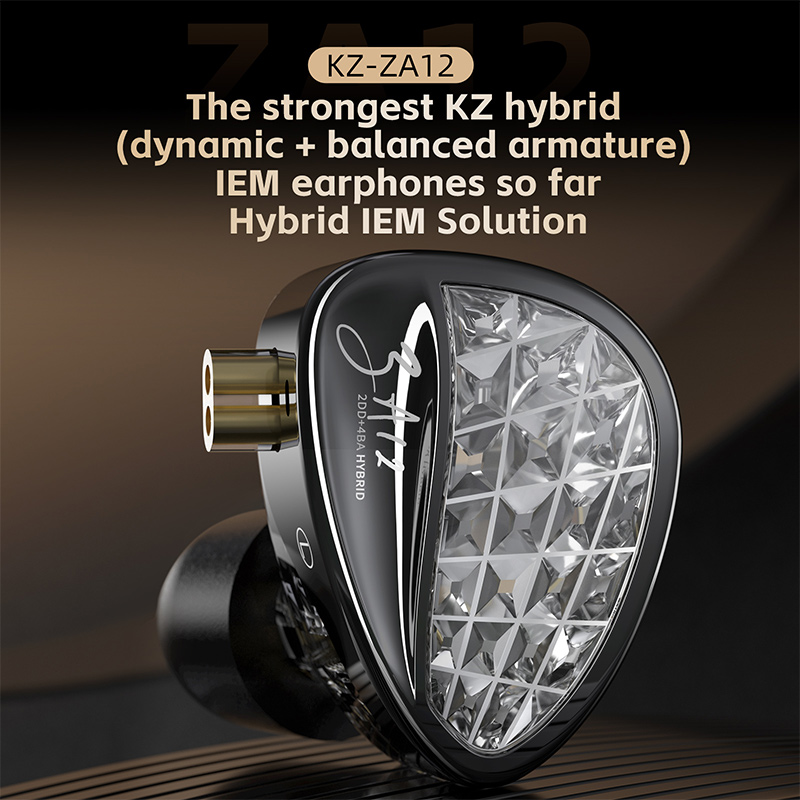 Office Tech Essentials - KZ ZA12 2DD+4BA Hybrid IEM Headphones