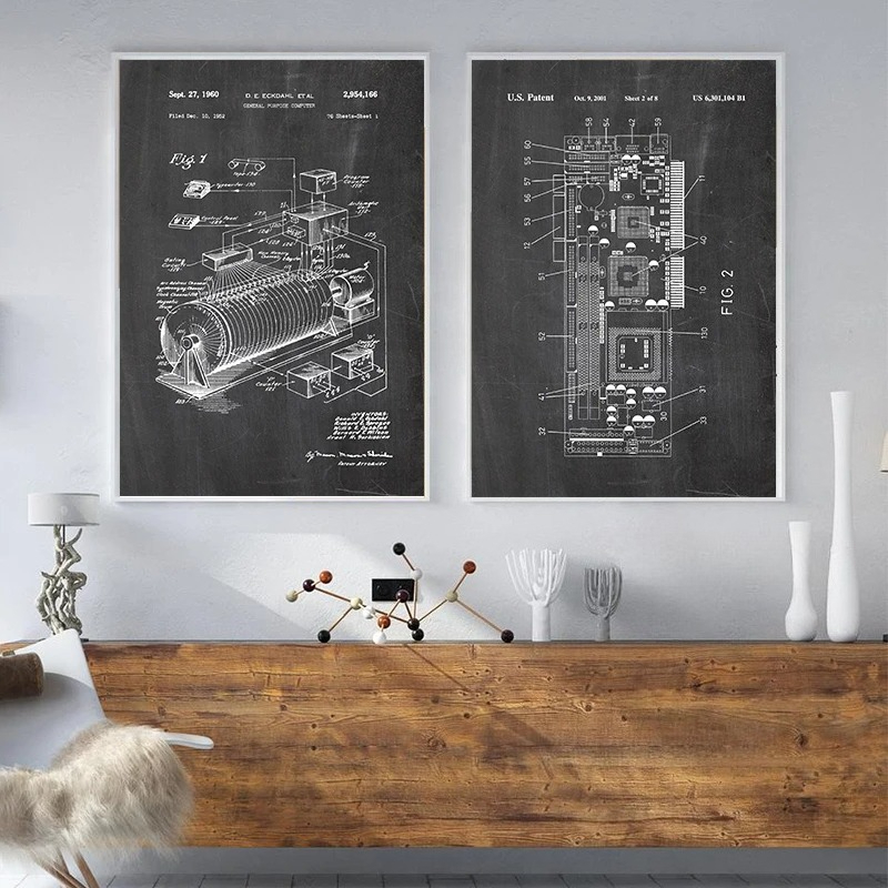 6Pcs Vintage Computer Patent W - đánh giá và giá Office Print Tech