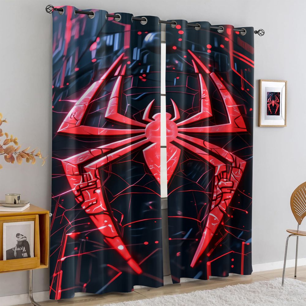 Spider Print Curtains Futurist - đánh giá và giá High Tech Office Room