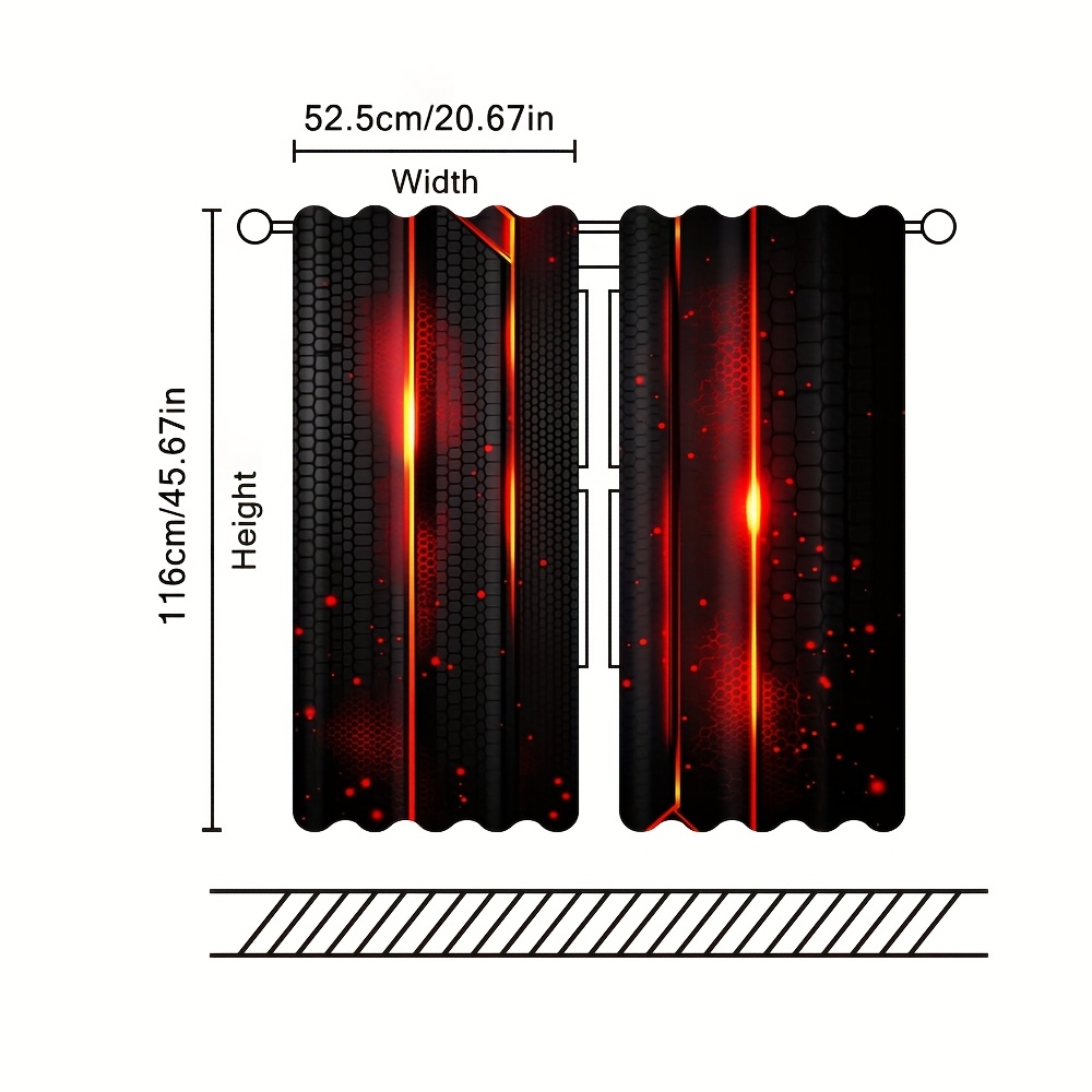 2pcs Lava Curtains Black Red C - đánh giá và giá Office Print Tech