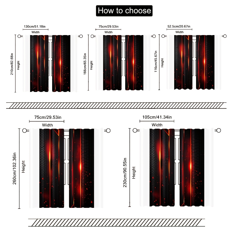 2pcs Lava Curtains Black Red C - đánh giá và giá Office Print Tech