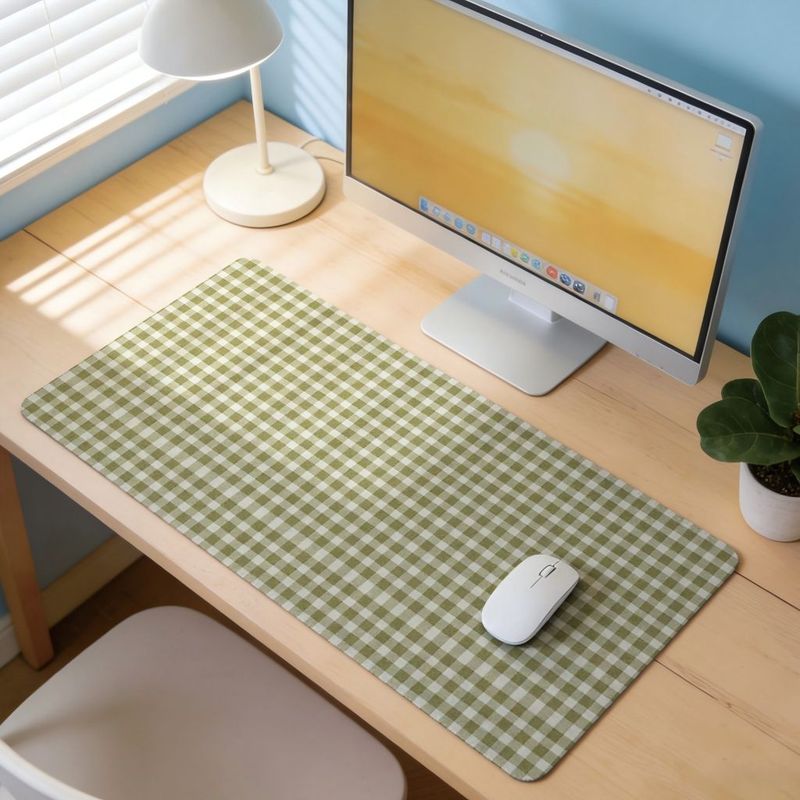 Olive Green Check Design Mouse - đánh giá và giá Office Desk Tech Accessories