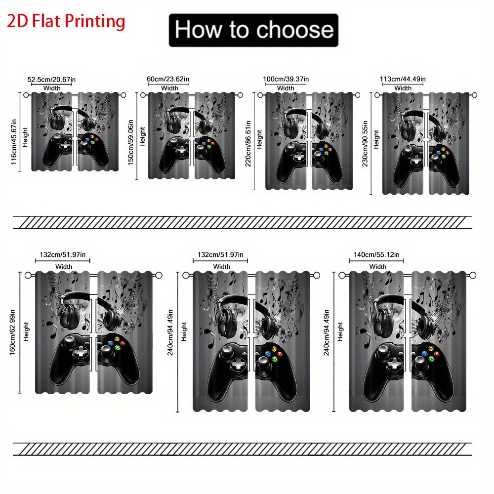 2pcs Game Controller Curtains  - đánh giá và giá Office Print Tech